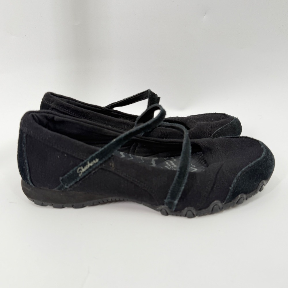 Skechers Relaxed Fit Mary Jane Women Size 8 Black Memory Foam Comfort Flats